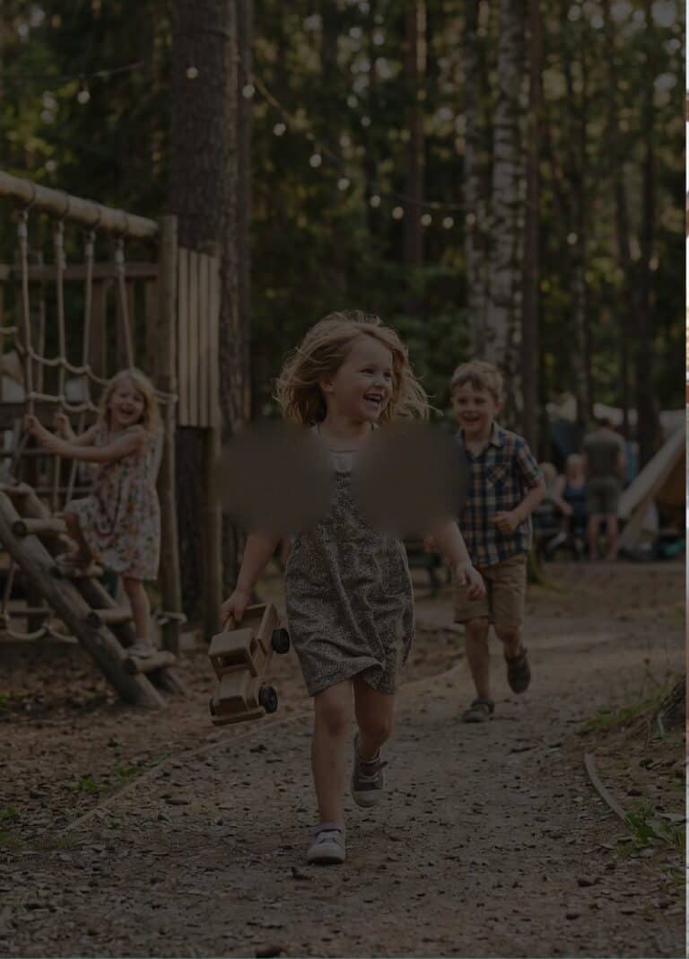 Children playing at a campground